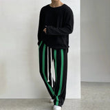 Coverwin  10201 DRAWSTRING STRIPED STRAIGHT PANTS