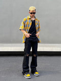 Coverwin 2024 New Fashion Pants Men¡®s trendy Y2K men styleMicro Flared Raw Edge Ripped Jeans