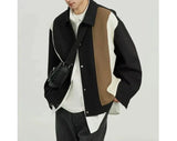 Coverwin 2024 Spring New Jacket Men's Korean Fashion Three Color Stitching Design Laps Jacket Jacket For Men