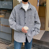 Coverwin Autumn Woolen Coat Men Fashion Oversized Vintage Woolen Jacket Men Streetwear Korean Loose Short Woolen Coat Men Plus Size M-5XL