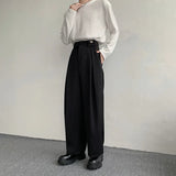 Coverwin  2024 New Black Suit Pants Men Fashion Social Mens Dress Pants Korean Loose Oversized Wide Leg Pants Mens Formal Trousers M-2XL