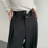 Coverwin  2024 New Black Suit Pants Men Fashion Social Mens Dress Pants Korean Loose Oversized Wide Leg Pants Mens Formal Trousers M-2XL