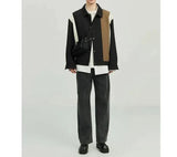 Coverwin 2024 Spring New Jacket Men's Korean Fashion Three Color Stitching Design Laps Jacket Jacket For Men