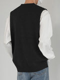 Coverwin 2024 New Fashion  Man Sweater Mens V-neck Loose Knitted Sleeveless Sweater Vest SKUI62829