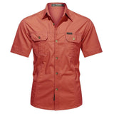 Coverwin New Summer Warrior Shirt Men's Work Clothes Cotton Work Clothes Outdoor Loose Men's Soft Skin Friendly Short Sleeves