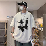 Coverwin Outfit Summer Japanese Goth Print T Shirts Hombre Cotton Short Sleeve Y2K T-Shirt Oversized Hip Hop Fashion Tee Tops Streetwear Clothes