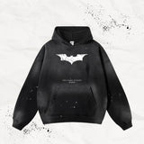 Coverwin Streetwear American Hoodie Y2K Clothes Mens Womens Harajuku Gothic Bat Graphic Print Oversized Black Hoodie Sweatshirt Clothes