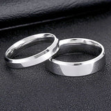 Coverwin Titanium Steel Couple Ring Simple Beveled Smooth Face Ring Mirror Face Tail Ring Stainless Steel Men's and Women's Ornaments