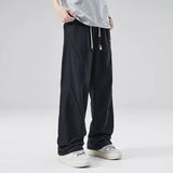 Coverwin Autumn Japanese Retro Casual Straight-leg Pants For Men 2024 New Baggy Appliques Trousers High Street Gym Y2K Pantalones Hombre