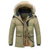 Coverwin Winter New Men's Detachable Cotton Jacket, Casual Solid Color Velvet Warm Medium Length Cotton Jacket, Men's Jacket