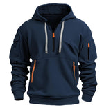 Coverwin Autumn New Fashionable Men's Sports Hoodie Zipper Hoodie Quarter Zipper Outdoor Loose Men's Coat Hoodie