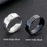 Coverwin Titanium Steel Couple Ring Simple Beveled Smooth Face Ring Mirror Face Tail Ring Stainless Steel Men's and Women's Ornaments