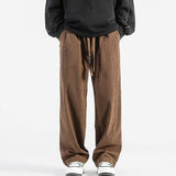 Coverwin Autumn Winter Casual Soft Men Elastic Loose Drawstring Sweatpants Pants Warm College Style Corduroy Warm