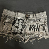 Coverwin-Y2k Punk Shorts Vintage Streetwear Women Hole Emo Girl Gothic Hip Hop Low Waist Tassels Anime Pants Sexy Summer Hot Denim Short