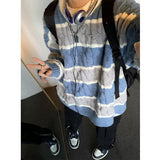 Coverwin Outfit Korean fashion brand contrasting color personality retro sweater men's autumn winter loose Y2K lazy style niche design knitwear