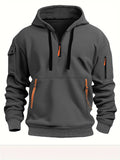 Coverwin Autumn New Fashionable Men's Sports Hoodie Zipper Hoodie Quarter Zipper Outdoor Loose Men's Coat Hoodie
