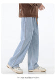 Coverwin Retro Wide Leg Padded Thickened Jeans Men's Winter Loose Straight Trousers