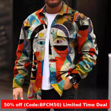 men winter outfits Plaid Shirt Coat Men's Spring and Autumn Colorful Jacket Stylish Korean Style Trendy Clothes