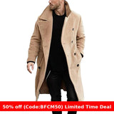 men winter outfits New Woolen Coat Men's Thickened Coat Hot Single Woolen Trench Coat