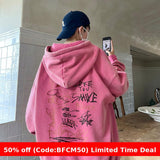 men winter outfits Graffiti 20G Sweater American High Street Men's Spring and Autumn Big Hat Washed Dirty Pink Oversize Top