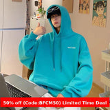 men winter outfits Hooded Sweater Men's Spring and Autumn Ins Loose Lazy Style Long-Sleeved Top Hong Kong Style Solid Color Pullover Coat