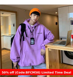 men winter outfits Hooded Sweater Men's Spring and Autumn Ins Loose Lazy Style Long-Sleeved Top Hong Kong Style Solid Color Pullover Coat