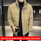 men winter outfits Men's Jacket 2024 Autumn and Winter Jacket Men's Korean-Style Thickened Stand Collar Jacket Casual Cotton-Padded Coat