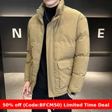 men winter outfits Men's Jacket 2024 Autumn and Winter Jacket Men's Korean-Style Thickened Stand Collar Jacket Casual Cotton-Padded Coat