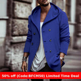 men winter outfits Autumn and Winter Men's Trench Coat Mid-Length Lapel Hooded Composite Space Cotton Double-Breasted Casual Trench Coat