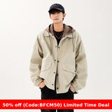 men winter outfits Coat Men's American Spring and Autumn Windbreaker Men's Trendy Autumn Coat Cotton Clothes Men's Jacket