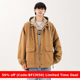 men winter outfits Coat Men's American Spring and Autumn Windbreaker Men's Trendy Autumn Coat Cotton Clothes Men's Jacket