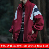 men winter outfits Japanese Style Color Matching Jacket Men's Mountain Style American Retro Loose Outdoor Stand Collar Casual Jacket