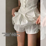 Coverwin-2025 Summer Short Dresses Vintage Women Clothes 90s High waist Sexy Harajuku White Party Dress 90s Sweet Girl Gothic Mini Dress
