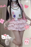 Coverwin-Pink Skirt Sweet High Waist Japanese Y2k Kawaii Clothes Fold Punk Cute Lolita Sexy Cute 2025 Mini Skirts Cutecore Girl Skirt 90s