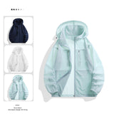 Coverwin 2025 Men's Sunscreen Jacket Spring and Autumn UV Protection Casual Hooded Outdoor Coat Pocket Lightweight Sunscreen Clothing