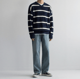 Coverwin 2024 New Fashion Men Spring outfit  No. 3413 STRIPED V-NECK SWEATER