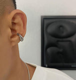 Coverwin CLIP ON TEXTED LARGE HOOP EARRING