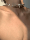 Coverwin pearl jewelry simple silver necklace na1297