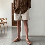 Coverwin  9077 KHAKI CREAM LINEN SHORTS