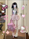 Coverwin-Pink Skirt Sweet High Waist Japanese Y2k Kawaii Clothes Fold Punk Cute Lolita Sexy Cute 2025 Mini Skirts Cutecore Girl Skirt 90s