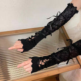 Coverwin-Goth Summer Sexy Dress Women Clothes Punk Streetwear Lace Sling Black Dark Slim short Dresses Hot Girl High Waist Y2k Mini Dress