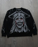 Coverwin Dark Gothic anime character graphic print oversized sweatshirts for men y2k high street hip-hop popular all-match baggy hoodies