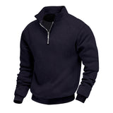 Coverwin 2025 Spring and Autumn New Men's Flip Collar Zipper Long Sleeve Hoodie Men's Loose Casual Sweatshirt