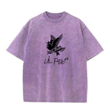 Coverwin 230G Cotton T-shirt Vintage Short Sleeve Lil Peep Cry Baby Y2K American Retro T Shirt Men Women Summer Hip Hop Harajuku Tees