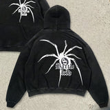 Coverwin Harajuku spider fashion hoodies women American retro street for Men y2k tops Goth streetwear oversized sweatshirt men clothing