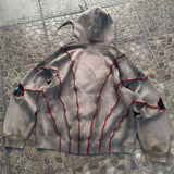 Coverwin American Retro Gothic Punk Eye Embroidery Oversized Hoodie Female Y2K New Harajuku Hip-Hop Trend Couples Casual Joker Streetwear