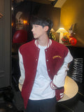 Coverwin Outfit Trendy Korean Men's New Rose Red Baseball Uniform Street Personality Spring and Autumn American Retro Loose Casual Jacket