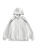 Coverwin Winter Men's Oversized Zipper Hoodies 2025 New Casual Fleece Hooded Jackets Streetwear Patchwork Y2K Cardigan Hoody Sweatshirts