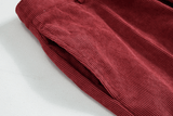 Coverwin 6219 CLARET RED CORDUROY WIDE STRAIGHT PANTS