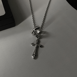 Coverwin CROSS RING PENDANT NECKLACE